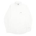 TOMMY JEANS Mens White Plain S Cotton Blend Shirt Classic Fit