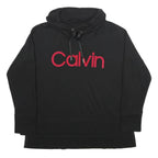 CALVIN KLEIN Womens Black Sweatshirt XL High Neck Pullover Cotton Blend Casual