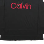 CALVIN KLEIN Womens Black Sweatshirt XL High Neck Pullover Cotton Blend Casual