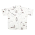 MR HAWAII INC Mens White Shirt L Map Print Cotton Blend Casual Tropical