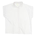 CANDA Mens White Polyester Plain Shirt L Button Sleeve Casual Relaxed Fit