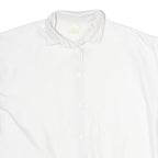 CANDA Mens White Polyester Plain Shirt L Button Sleeve Casual Relaxed Fit