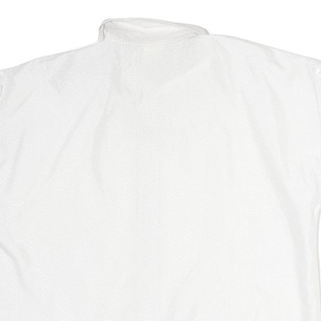 CANDA Mens White Polyester Plain Shirt L Button Sleeve Casual Relaxed Fit