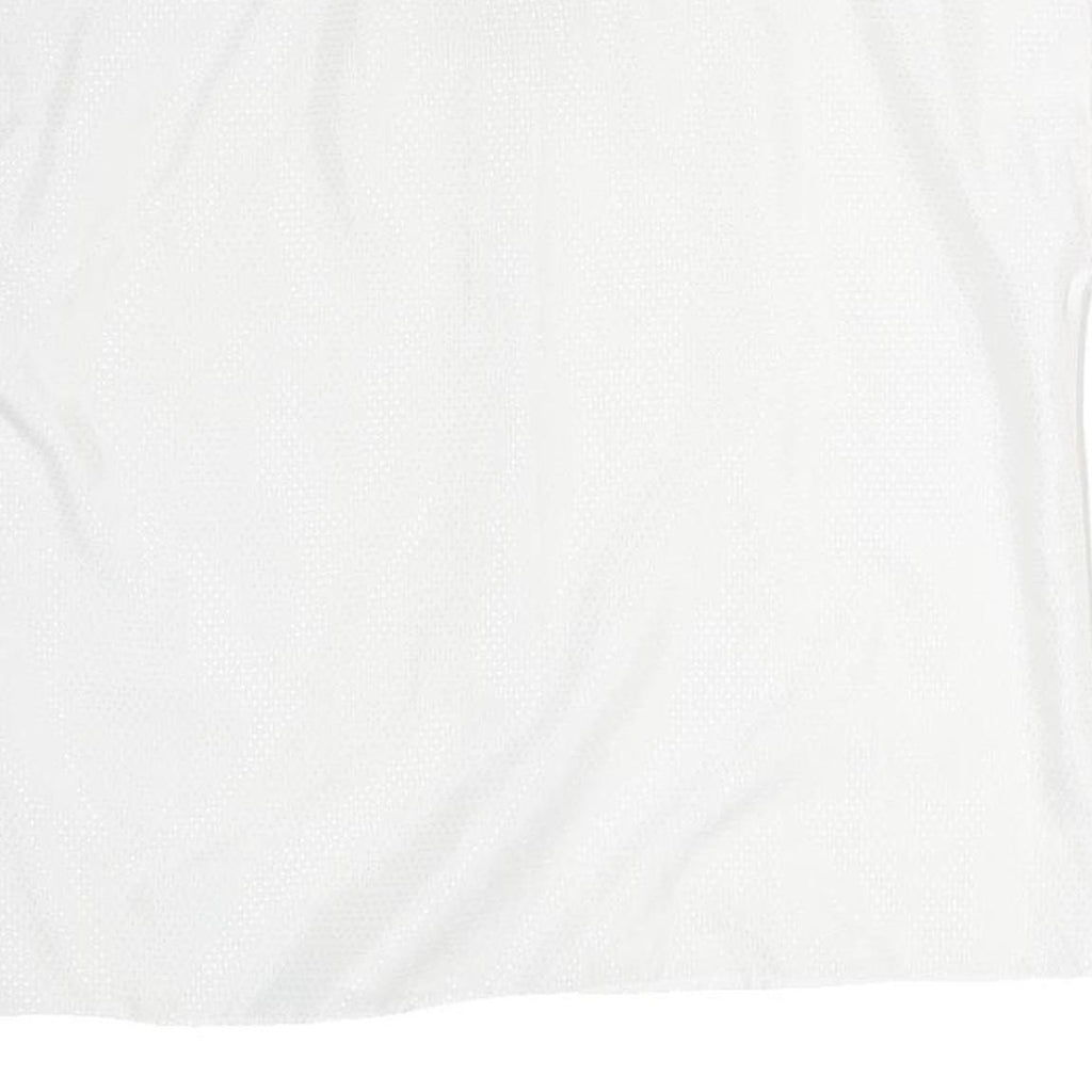 CANDA Mens White Polyester Plain Shirt L Button Sleeve Casual Relaxed Fit