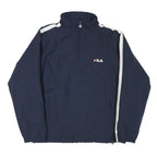 FILA Mens Navy Blue Track Jacket S Polyester Blend Zip Retro Sportswear