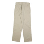 DICKIES Mens Cotton Beige Regular Straight Trousers W32 L32 Workwear Classic Fit