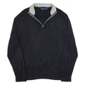 NAUTICA Mens Jumper Black 1/4 Zip Tight Knit L