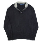 NAUTICA Mens Jumper Black 1/4 Zip Tight Knit L
