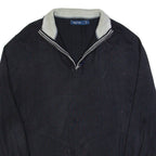 NAUTICA Mens Jumper Black 1/4 Zip Tight Knit L