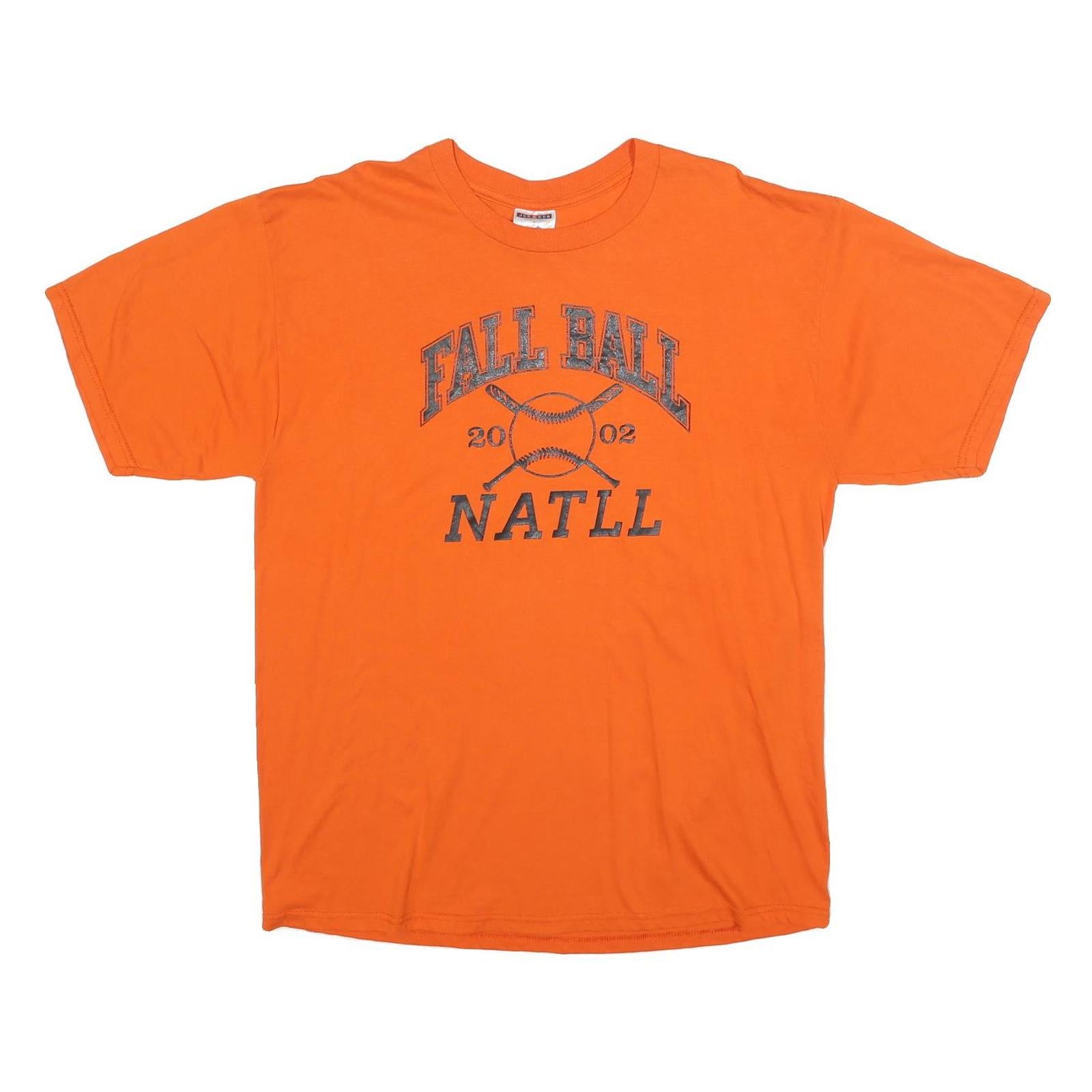 JERZEES Mens Orange Fall Ball Natll Graphic T-Shirt XL Short Sleeve Crew Neck
