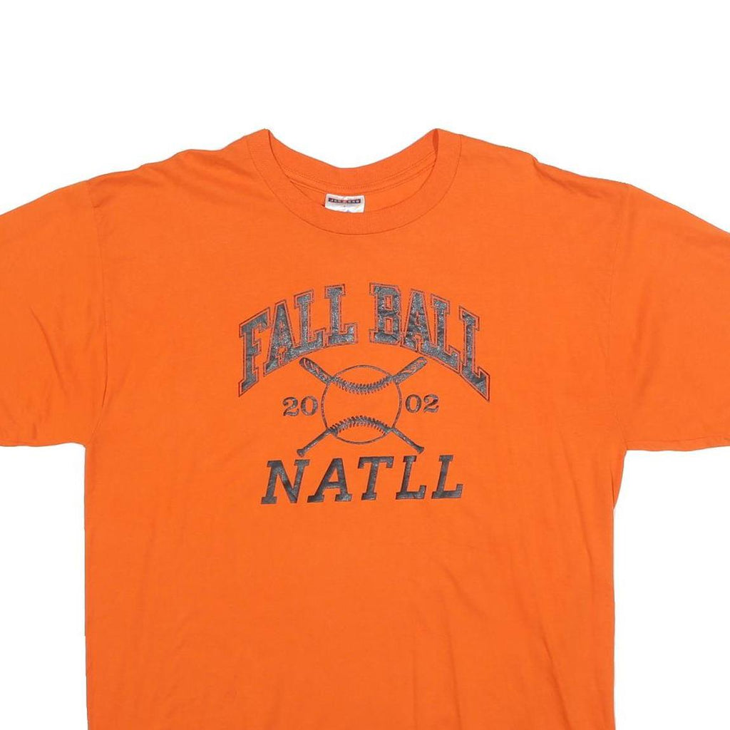 JERZEES Mens Orange Fall Ball Natll Graphic T-Shirt XL Short Sleeve Crew Neck