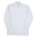 CHEMISERIE FICEY Mens Plain Shirt Blue Long Sleeve S