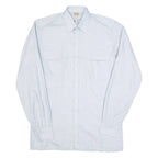 CHEMISERIE FICEY Mens Plain Shirt Blue Long Sleeve S