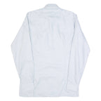 CHEMISERIE FICEY Mens Plain Shirt Blue Long Sleeve S