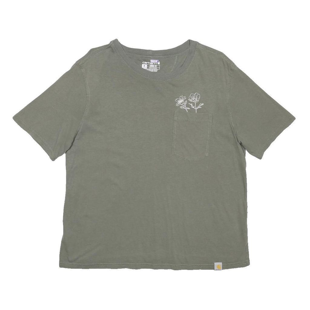 CARHARTT Womens Green Graphic T-Shirt M Short Sleeve Crew Neck Cotton Blend