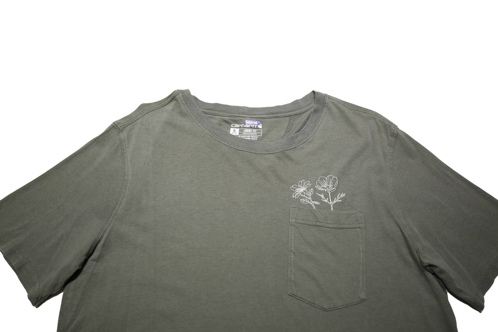 CARHARTT Womens Green Graphic T-Shirt M Short Sleeve Crew Neck Cotton Blend