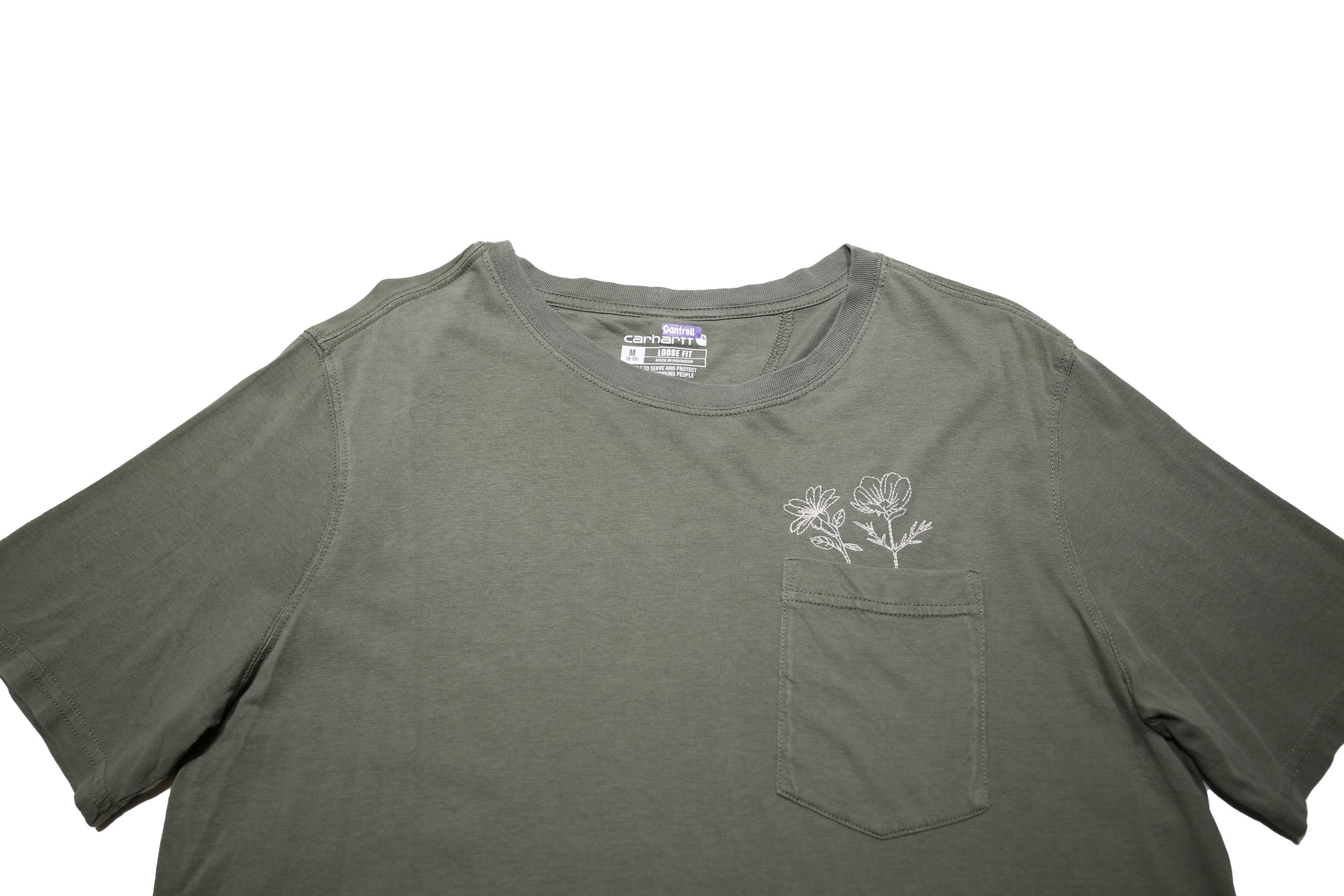 CARHARTT Womens Green Graphic T-Shirt M Short Sleeve Crew Neck Cotton Blend
