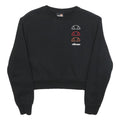 ELLESSE Womens Black Cotton Blend Crew Neck UK 12 Sweatshirt Logo Print