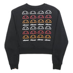 ELLESSE Womens Black Cotton Blend Crew Neck UK 12 Sweatshirt Logo Print