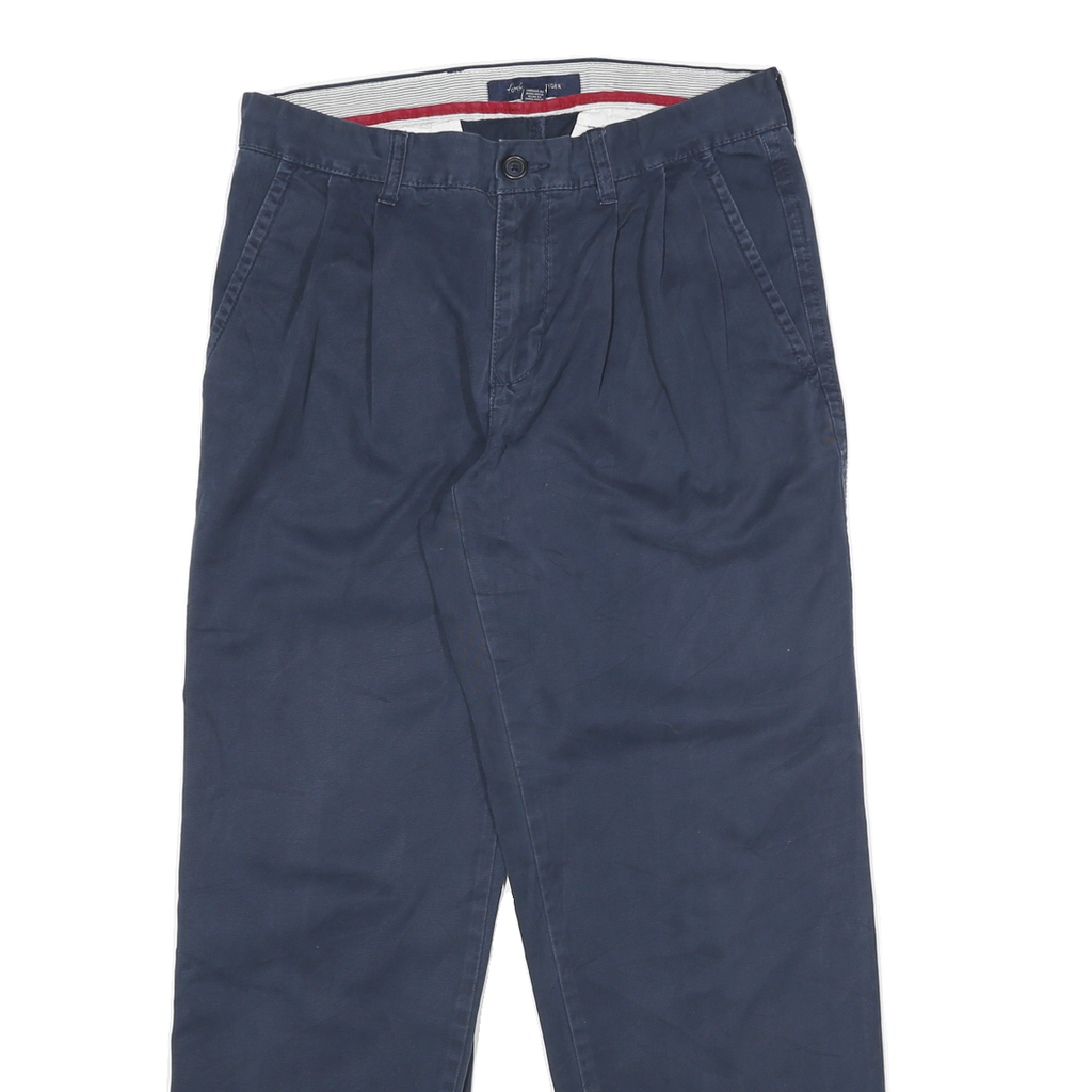 TOMMY HILFIGER Mens Cotton Blend Navy Blue Regular Fit Straight Leg Trousers W30