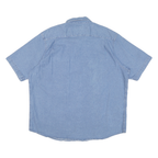 WRANGLER Mens Blue Short Sleeve Work Shirt 2XL Cotton Blend Casual Button Pocket