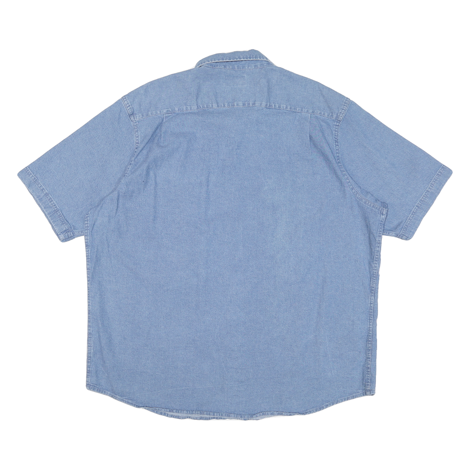 WRANGLER Mens Blue Short Sleeve Work Shirt 2XL Cotton Blend Casual Button Pocket