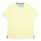 CHAPS Mens Yellow Short Sleeve Plain Polo Shirt L Cotton Casual Summer