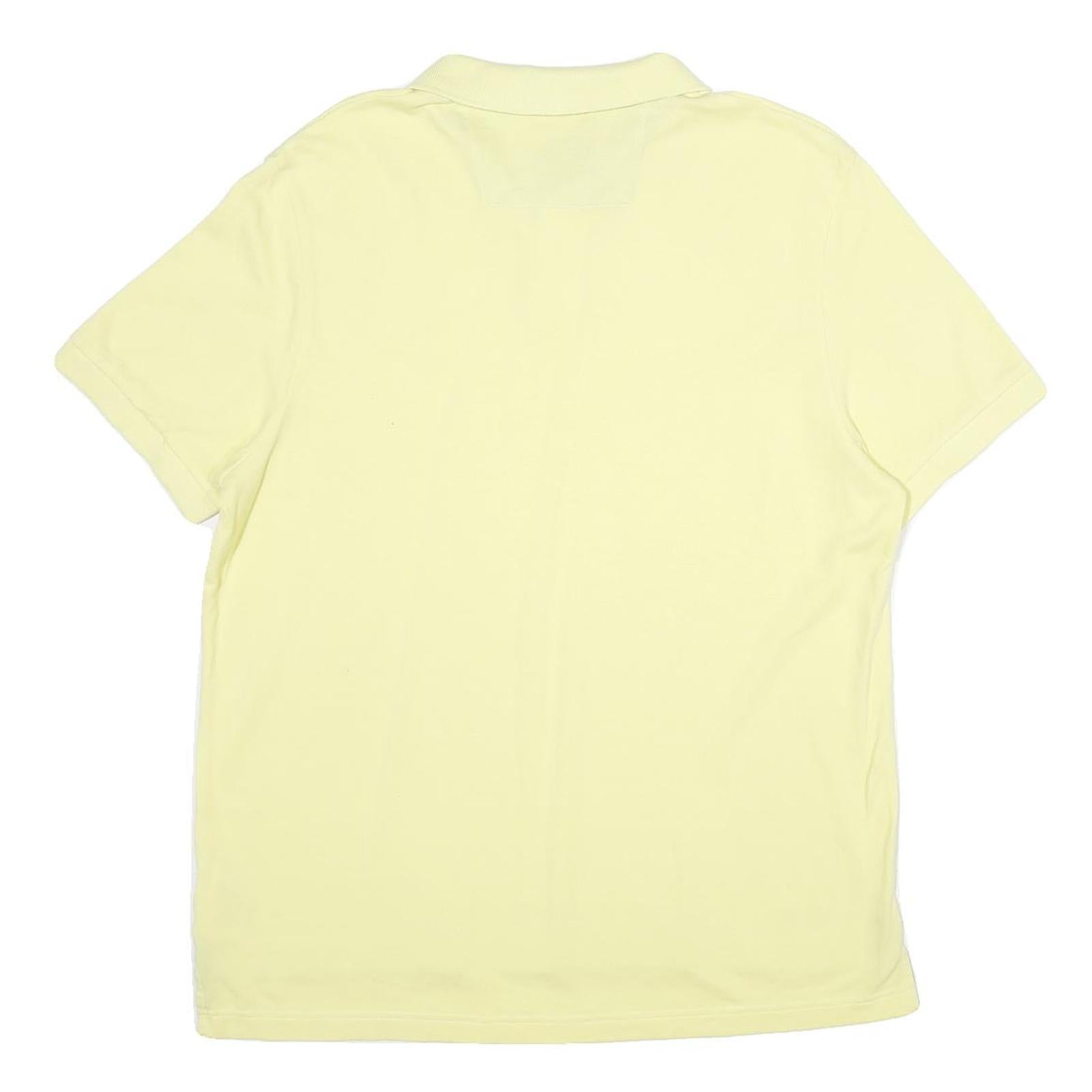 CHAPS Mens Yellow Short Sleeve Plain Polo Shirt L Cotton Casual Summer