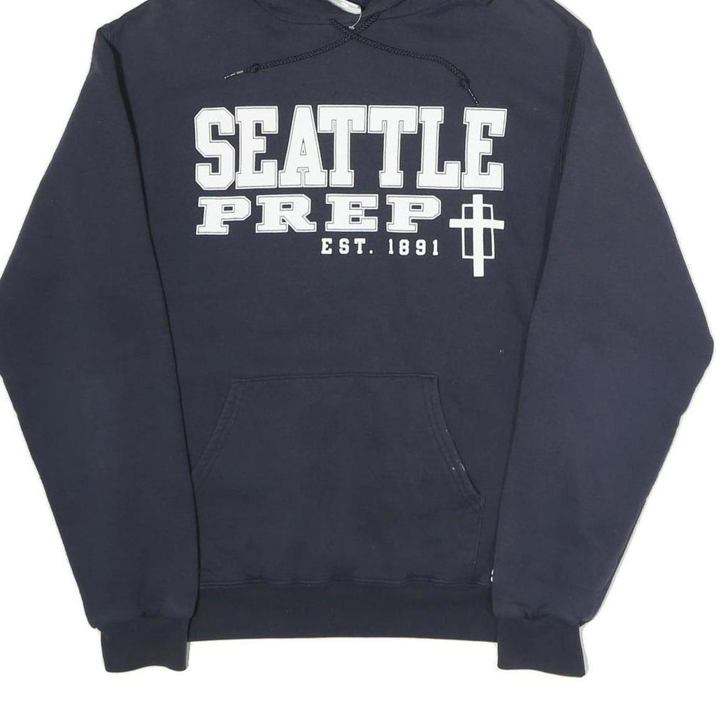 CHAMPION Mens Navy Blue Seattle Prep Pullover Hoodie S Casual Streetwear