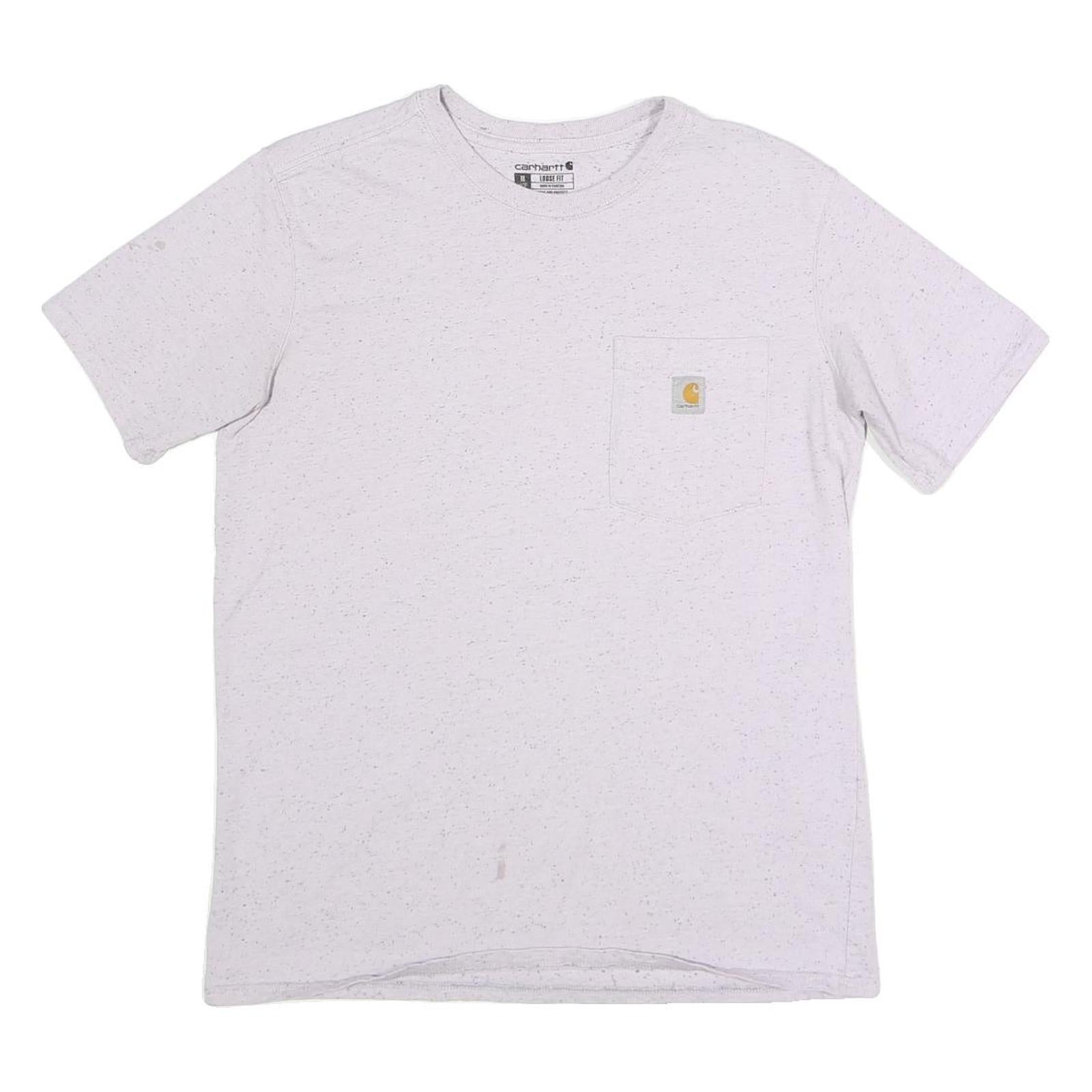 CARHARTT Womens White Grey Speckle Pocket T-Shirt M Short Sleeve Crew Neck Plain