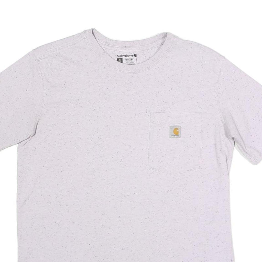 CARHARTT Womens White Grey Speckle Pocket T-Shirt M Short Sleeve Crew Neck Plain