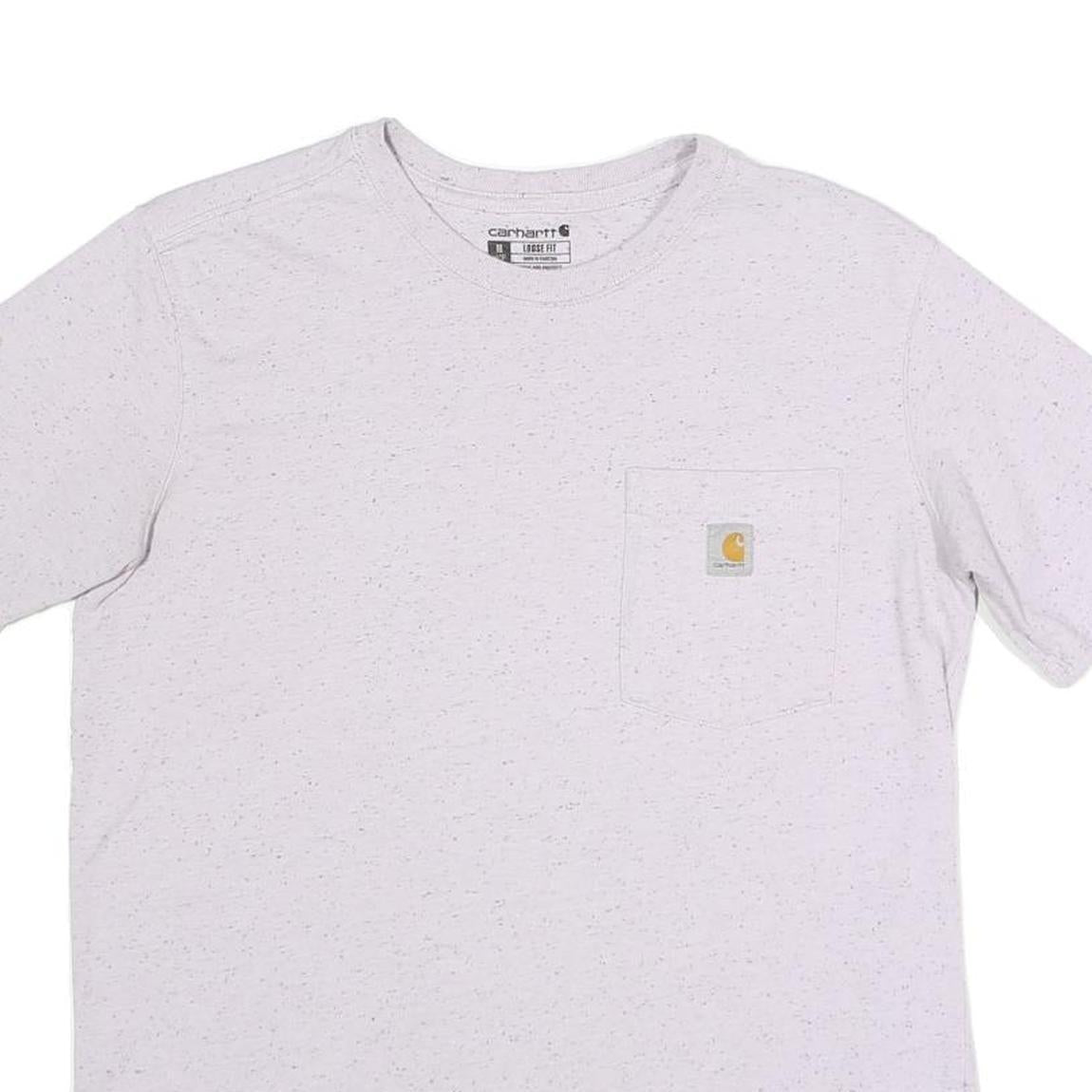 CARHARTT Womens White Grey Speckle Pocket T-Shirt M Short Sleeve Crew Neck Plain