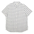 TIMBERLAND Mens White & Navy Checked Linen Shirt XL Lightweight Casual Summer