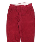 NAUTICA Mens Cotton Blend Red Relaxed Straight Trousers W34 L27 Zip Closure