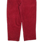 NAUTICA Mens Cotton Blend Red Relaxed Straight Trousers W34 L27 Zip Closure