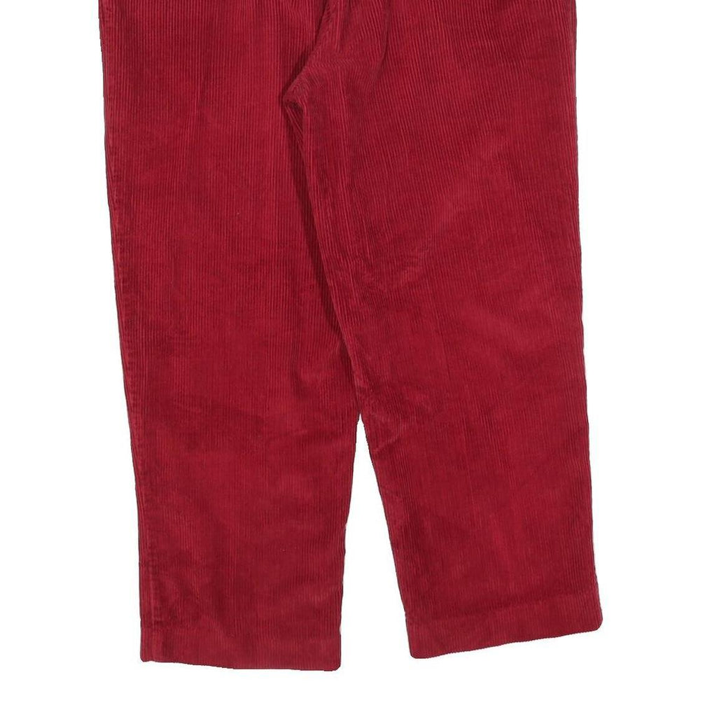 NAUTICA Mens Cotton Blend Red Relaxed Straight Trousers W34 L27 Zip Closure