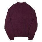 CHAPS Mens Jumper Maroon 1/4 Zip Tight Knit XL