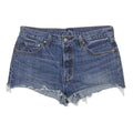 LEVI'S Womens Blue Denim Casual Cut-Off Shorts L W35 Raw Hem Distressed