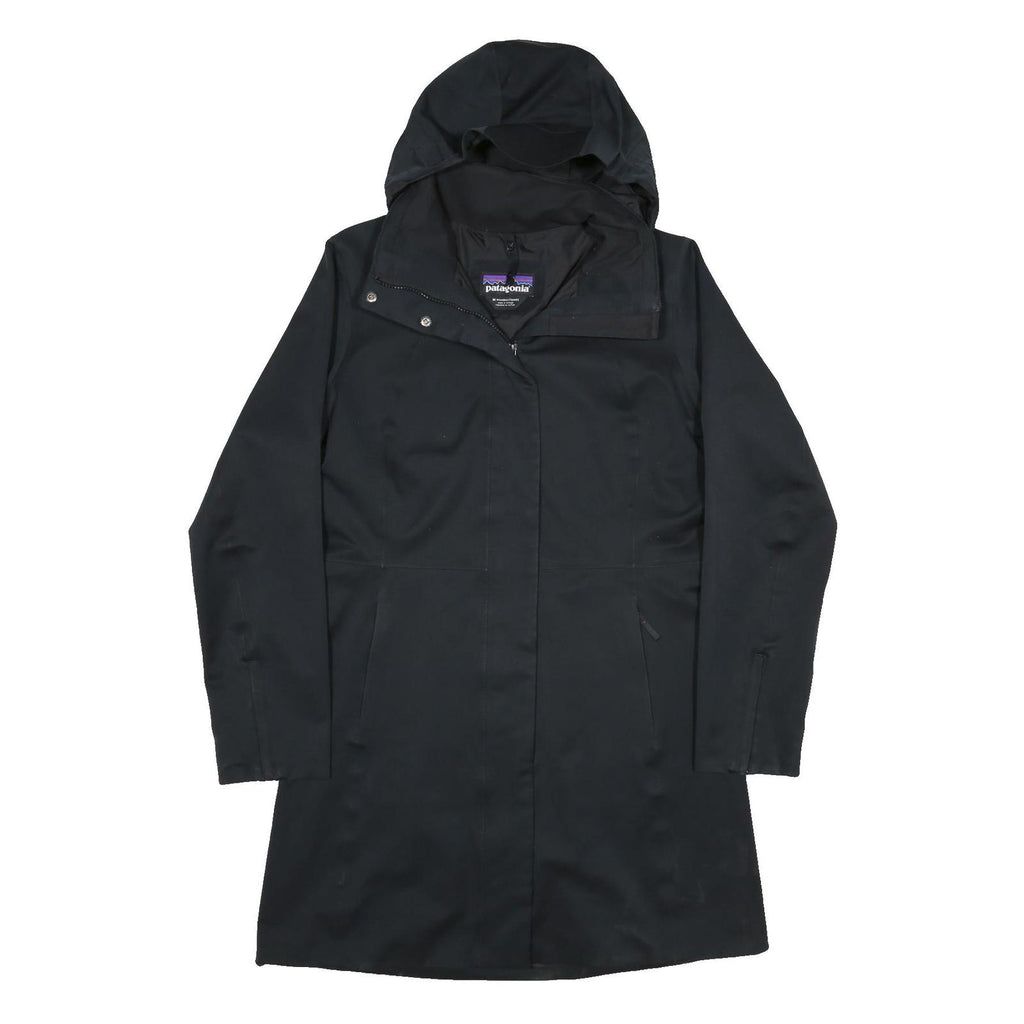 PATAGONIA Womens Black Outdoor Jacket M Polyester Zip Hooded Plain