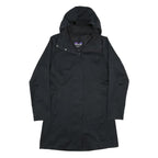 PATAGONIA Womens Black Outdoor Jacket M Polyester Zip Hooded Plain