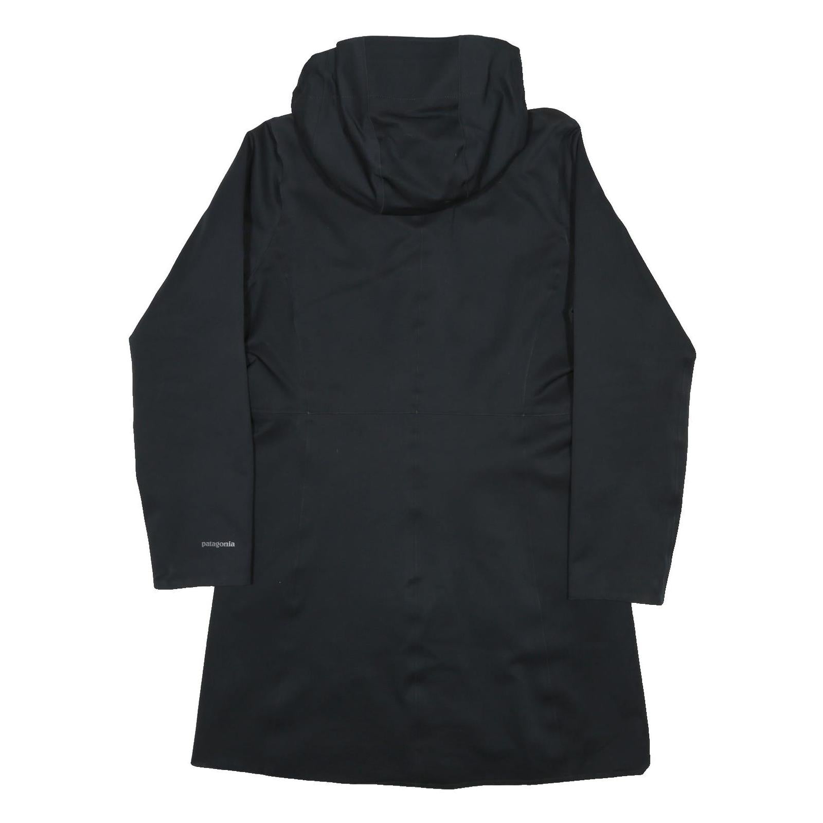 PATAGONIA Womens Black Outdoor Jacket M Polyester Zip Hooded Plain