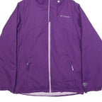 COLUMBIA Womens Purple & Lilac Outdoor Jacket L Nylon Plain Hooded Zip Fasten