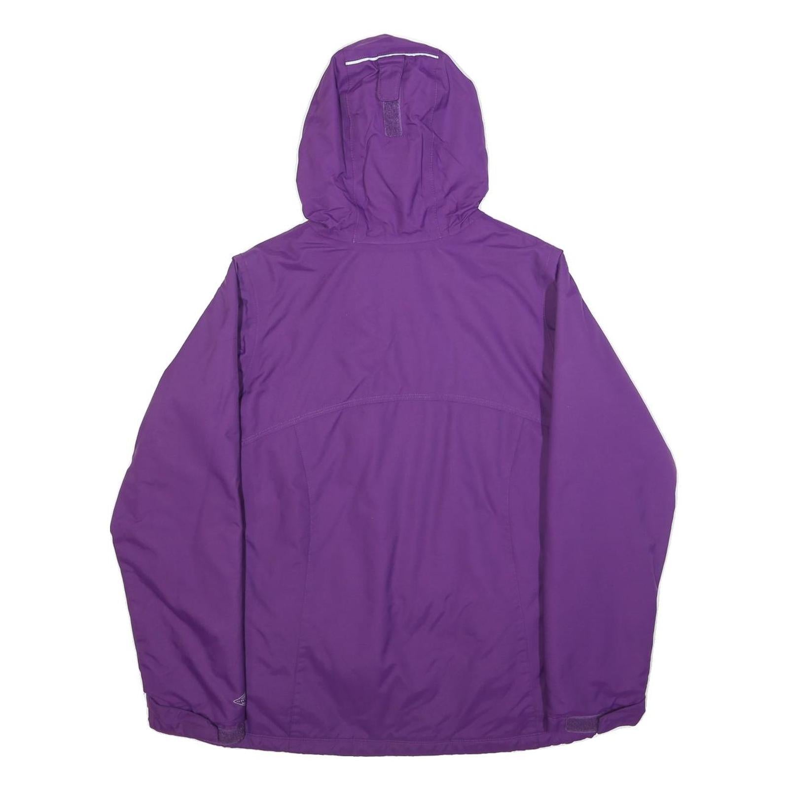 COLUMBIA Womens Purple & Lilac Outdoor Jacket L Nylon Plain Hooded Zip Fasten