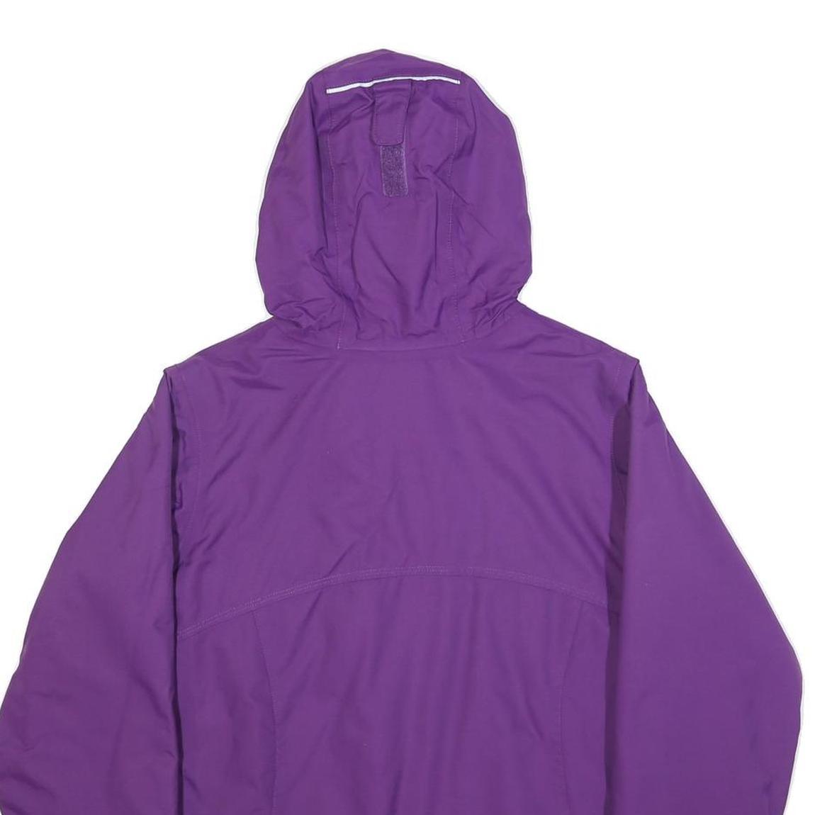 COLUMBIA Womens Purple & Lilac Outdoor Jacket L Nylon Plain Hooded Zip Fasten