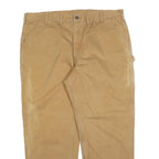 CARHARTT Mens Jeans Beige Relaxed Straight Denim W44 L30 Workwear Zip Closure