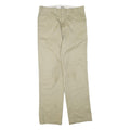 DICKIES Mens Beige Regular Fit Straight Polyester Blend Trousers W36 L34