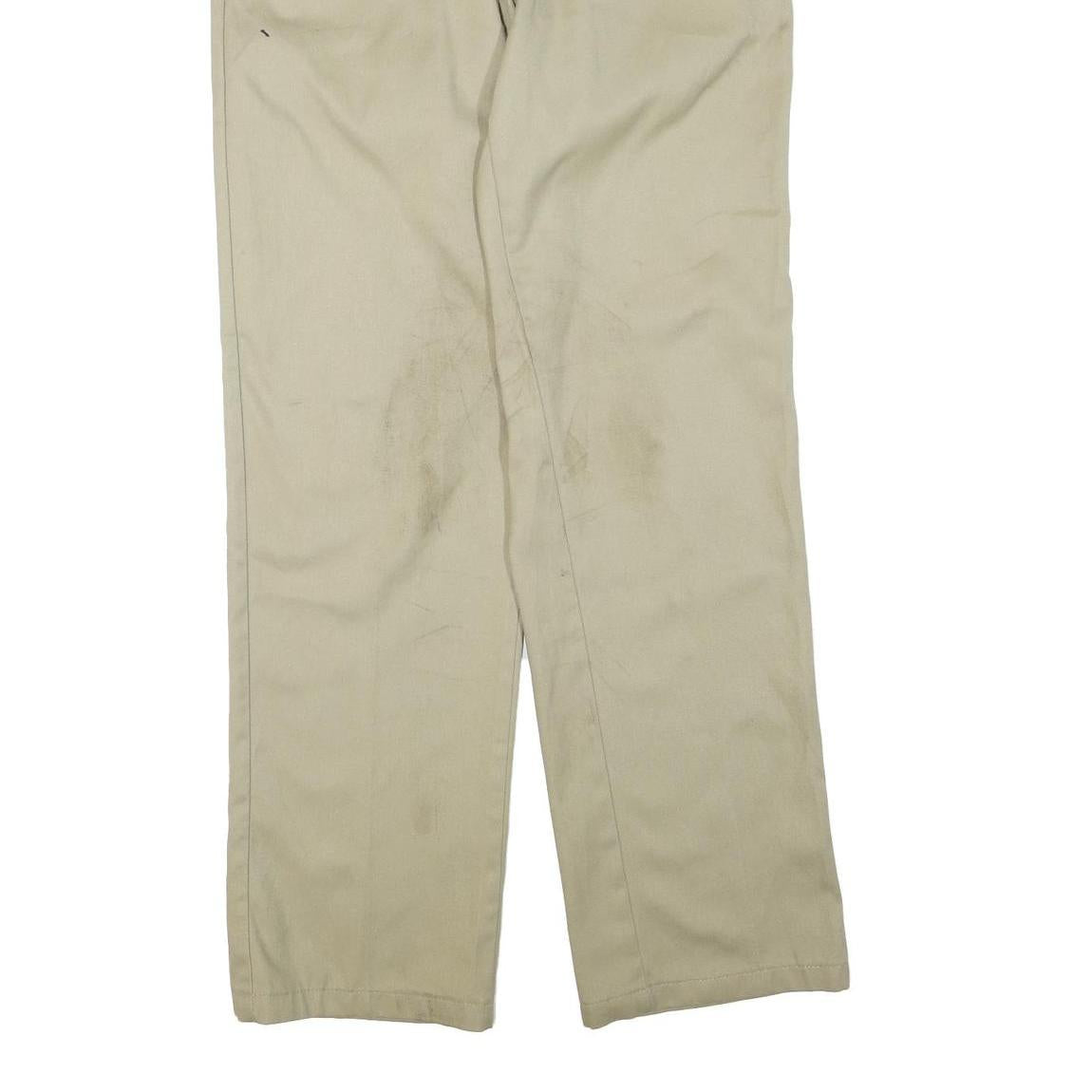DICKIES Mens Beige Regular Fit Straight Polyester Blend Trousers W36 L34