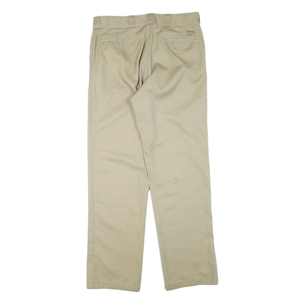 DICKIES Mens Beige Regular Fit Straight Polyester Blend Trousers W36 L34