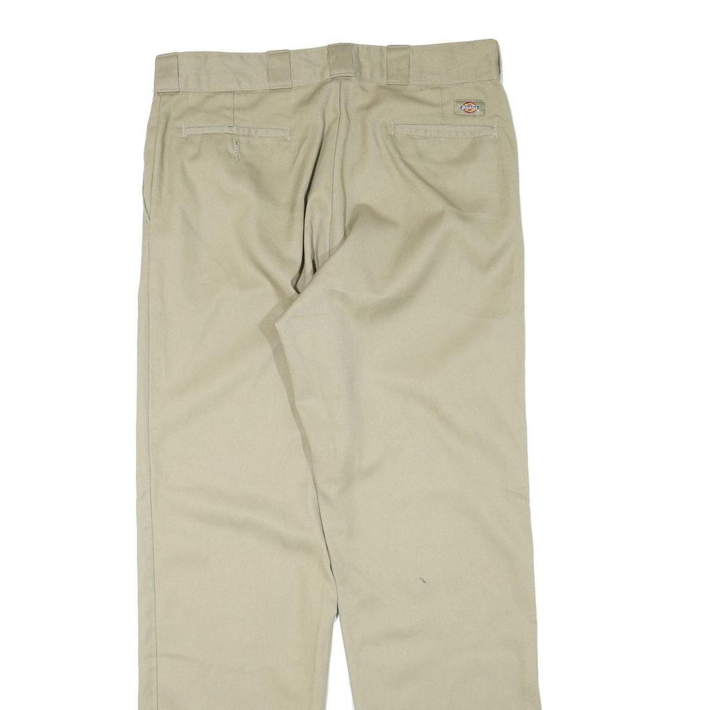 DICKIES Mens Beige Regular Fit Straight Polyester Blend Trousers W36 L34
