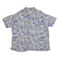 BATIK BAY Mens Blue & Beige Rayon Shirt 2XL Hawaiian Style Tropical Print Summer
